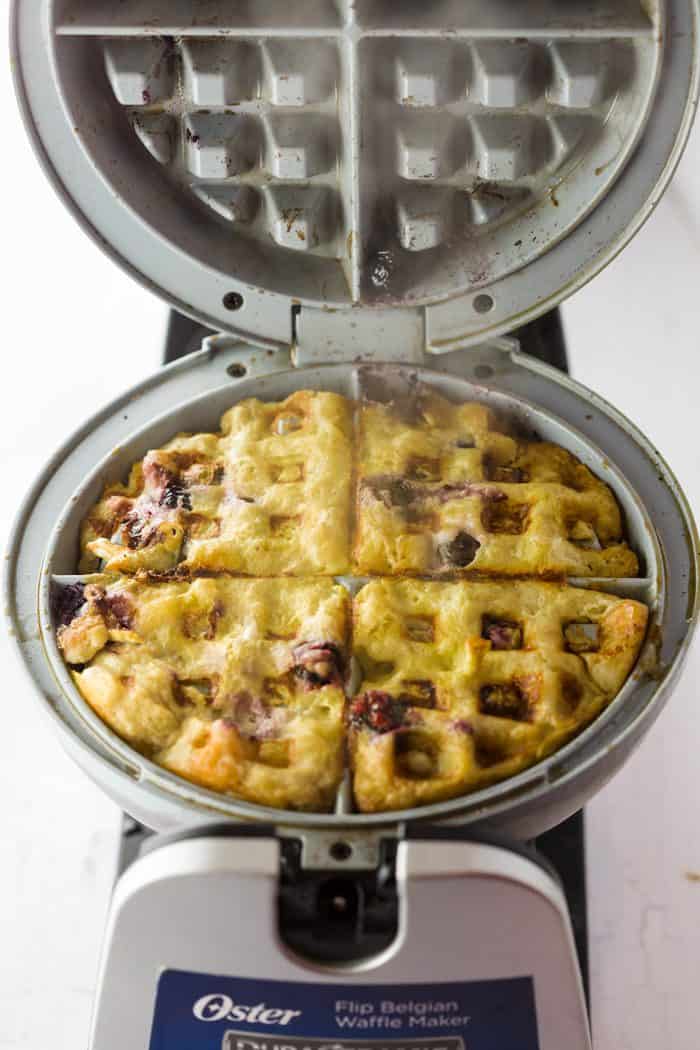 3-ingredient-banana-blueberry-waffles